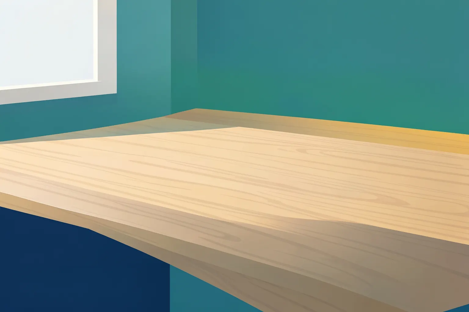 A modern kitchen with white cabinets and a light wood-effect worktop.