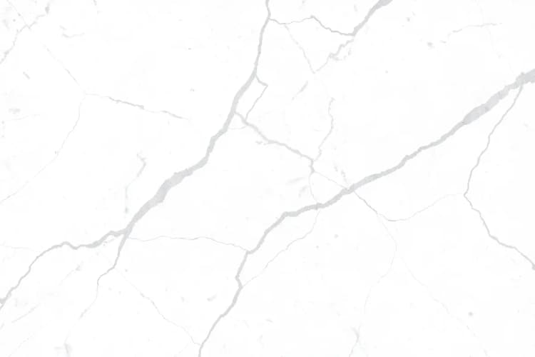 Close-up of a quartz kitchen worktop with subtle grey veining.